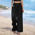 thumbnail image 1 of SELONE Black Palazzo Pants for Women Plus Size Dressy Workout Pants with Pockets Wide Leg Full Length Loose Casual Long Workout Pants for Work out Solid Yoga XL Tall Breathable Gym Clothes, 1 of 6