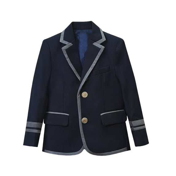 SELONE Blazer for Girls Lapel Collar Back to School Uniform Preppy Classic Dresswear Big Kids Color Block Coat
