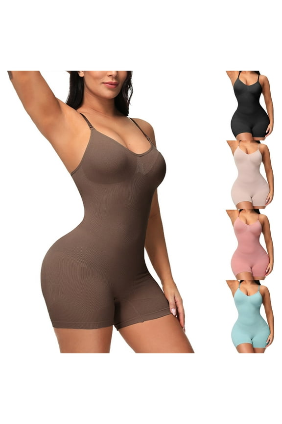 Bodysuit Romper for Women Jumpsuit Sleeveless Seamless Romper One Piece Bodycon Shapewear Tank Top Square Neck Playsuit Solid High Waist Tight Sports Yoga Onesie