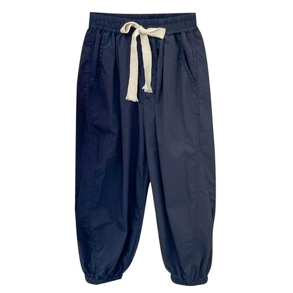 SELONE Boys Cargo Pants Big Kids Cotton Drawstring Joggers Soild Elastic Waist Trousers Spring Outwear Sports