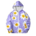 thumbnail image 1 of SELONE Boys Hooded Sweatshirt Jacket with Pockets Hooded Lightweight Zipper Floral Long Sleeve Fall Winter Outwear Purple 7 Years, 1 of 5