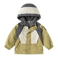 thumbnail image 1 of SELONE Boys Jacket Children with Pockets Hooded Zipper Color Block Long Sleeve Cute Clothes Green 2 Years, 1 of 3