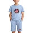 thumbnail image 1 of SELONE Boys Short Sets Two Piece Patriotic Graphic Kids Clothing Short Sleeve T Shirts 4th of July Outfits, 1 of 8