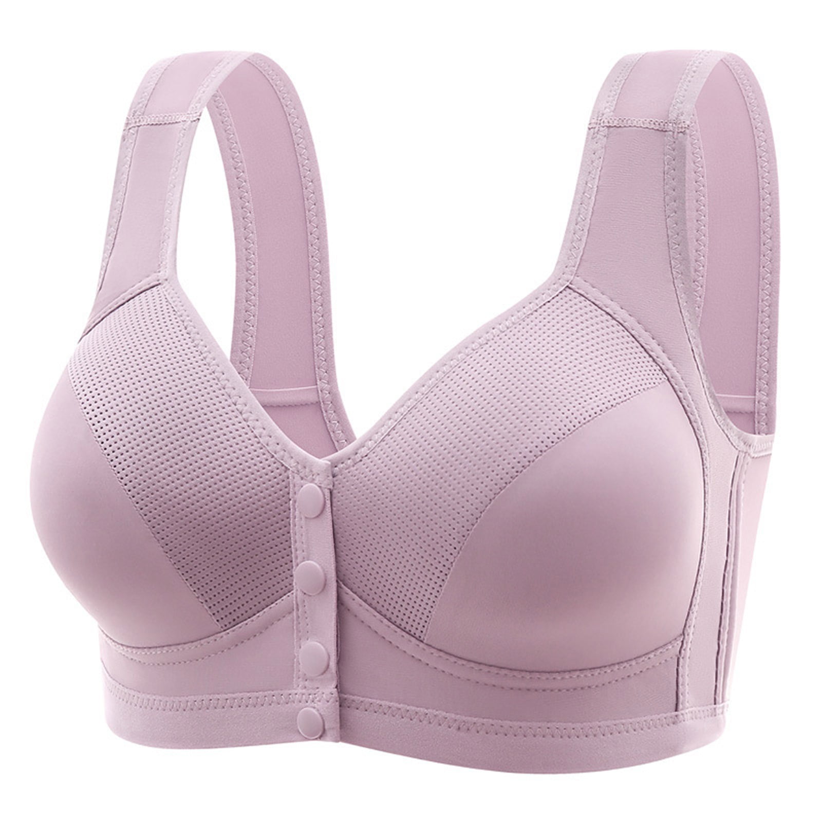 SELONE Bras for Women Plus Size Front Closure Front Buckle Bras Large And  Thin Without Steel Ring Bras Style Bras Purple L 