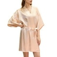 thumbnail image 1 of SELONE Bridesmaid Robes for Wedding Party Short Length Lightweight Solid 3/4 Sleeve Pajamas XL Beige, 1 of 6