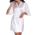 thumbnail image 1 of SELONE Bridesmaid Robes for Wedding Party Short Length Lightweight Solid 3/4 Sleeve Pajamas XL White, 1 of 6