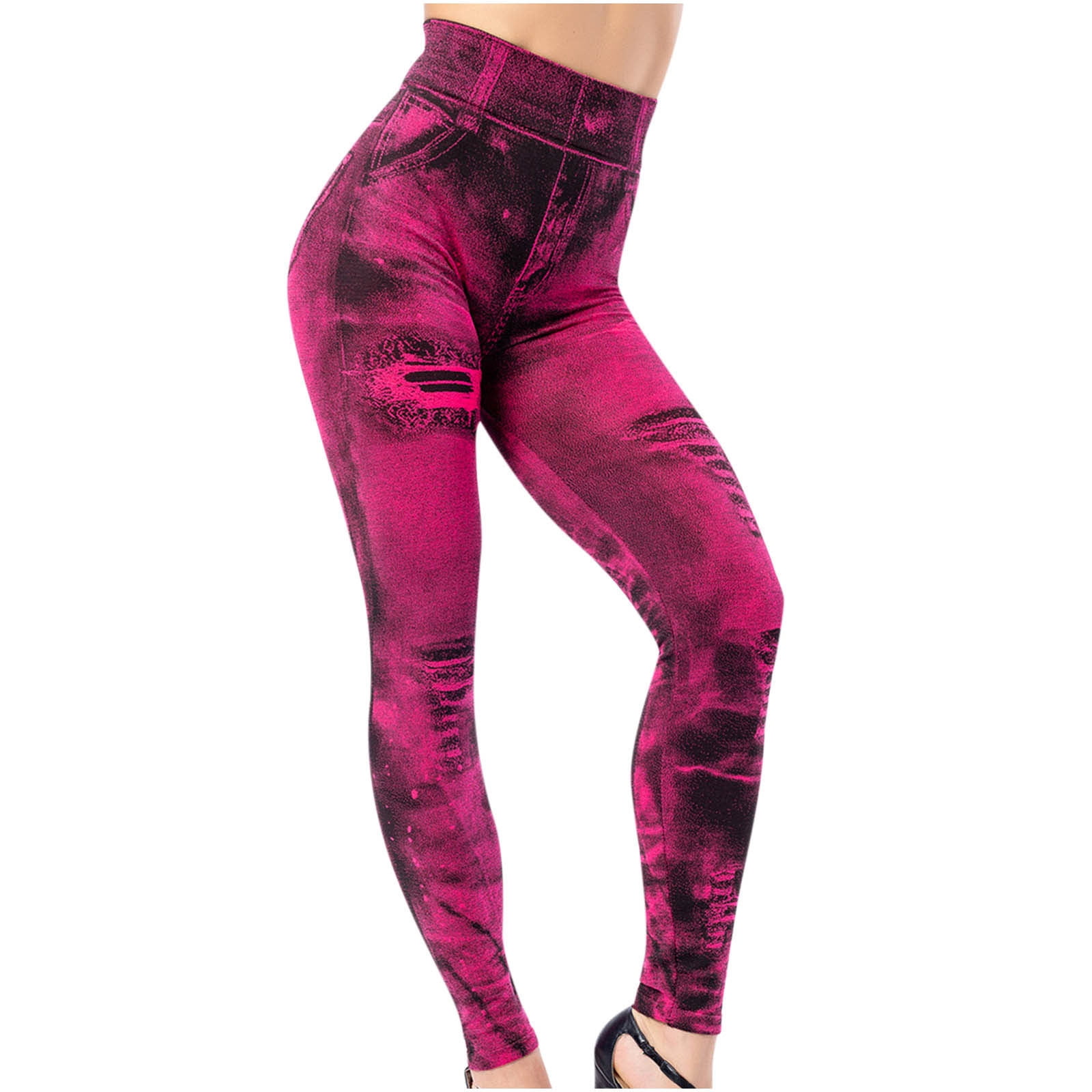 SELONE Jeggings for Women Workout Gym Running Sports Yogalicious Utility  Dressy Everyday Soft Lifting Leggings Capris Leggings for Women Capri  Jeggings Athletic Leggings for Women 19-Hot Pink L 