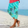 thumbnail image 1 of SELONE Capri Leggings for Women Plus Size High Waisted Gym Leggings Summer Pants Curvy Slim Casual Vacation Pants Pull on Hawaiian Yoga Lightweight Comfortable Multicolor L Breathable Beach Pants, 1 of 5