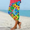 thumbnail image 1 of SELONE Capri Leggings for Women Plus Size Knee Length High Waist Gym Leggings Summer Pants Curvy Slim Casual Vacation Pants Pull on Flowers Yoga Lightweight Multicolor 2XL Breathable Beach Pants, 1 of 5