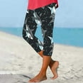 thumbnail image 1 of SELONE Capri Leggings for Women Plus Size Knee Length High Waist Gym Leggings Summer Pants Curvy Slim Casual Vacation Pants Pull on Hawaiian Yoga Lightweight Multicolor XL Breathable Beach Pants, 1 of 5