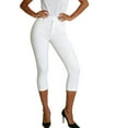 thumbnail image 1 of SELONE Capri Leggings for Women with Pockets Stretch Elastic Waist Jeans Casual Tight Summer Soild Pants White 2XL, 1 of 9