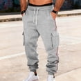 thumbnail image 1 of SELONE Cargo Sweatpants for Men Big and Tall Drawstring Jogger Fleece Vintage Long Pant with Pockets Winter Casual Wear, 1 of 8