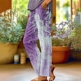 thumbnail image 1 of SELONE Casual Pants for Women with Pockets Mid Waist Plus Size Lounge Pants Full Length Trouser Loose Long Beach Pants Pull on Straight Lightweight Comfy Purple 2XL Tall Breathable Summer Clothes, 1 of 5