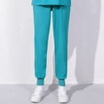 thumbnail image 1 of SELONE Casual Pants for Women Pull on Mid Rise Polyester Go Out Pants Ankle Length Baggy Casual Pants Light Blue S, 1 of 3