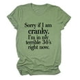 thumbnail image 1 of SELONE Casual Tops for Women Workout Shirts for Women Graphic Casual Crewneck Short Sleeve Funny Letter Round Neck Blouse T Shirt Fashion Beach Classy Y2K Soft Summer Tops for Women Green XL, 1 of 3