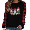 thumbnail image 1 of SELONE Christmas Clothes Women Plus Size Long Sleeve Xmas Pullover Tops Gnome Tees Blouses Plaid Christmas Themed Clothing Christmas Outfits Ideas Holiday Attire Party Collection Red M, 1 of 7