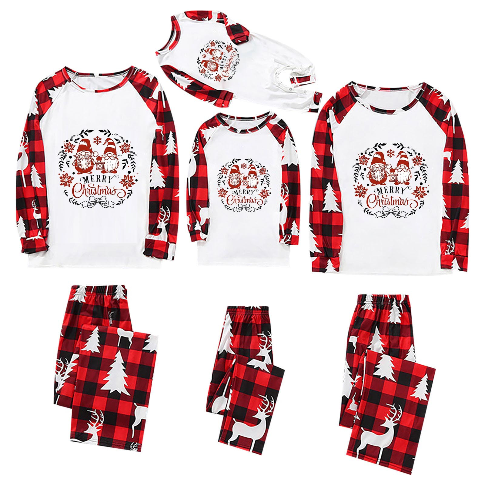 SELONE Christmas Pajamas for Family Merry Christmas Men Long Sleeve Adult Christmas Pjs Crew