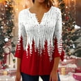 thumbnail image 1 of SELONE Christmas Shirts Small for Women 3/4 Sleeve Xmas Pullover Tops Button Up Christmas Tree Tees Blouses Christmas Themed Clothing Christmas Outfits Ideas Holiday Attire White XL, 1 of 1