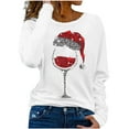 thumbnail image 1 of SELONE Christmas T Shirts Women Long Sleeve Xmas Pullover Tops Merry Christmas Tees Blouses Christmas Themed Clothing Christmas Outfits Ideas Holiday Attire Party Collection Gray L, 1 of 5