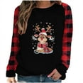 thumbnail image 1 of SELONE Christmas Tee Shirts Adult Red Long Sleeve Winter Printed Loose T-shirt s Blouse Crewneck Casual Tops 2XL, 1 of 4