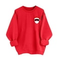 thumbnail image 1 of SELONE Crew Neck Sweatshirts Women Christmas Santa Claus Print pullover Shirts Soild Tops Cute Vacation Clothes, 1 of 6