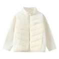 thumbnail image 1 of SELONE Down Puffer Jacket Girls Cotton with Pockets Zipper Solid Long Sleeve Fall Winter Outfit White 4 Years, 1 of 2