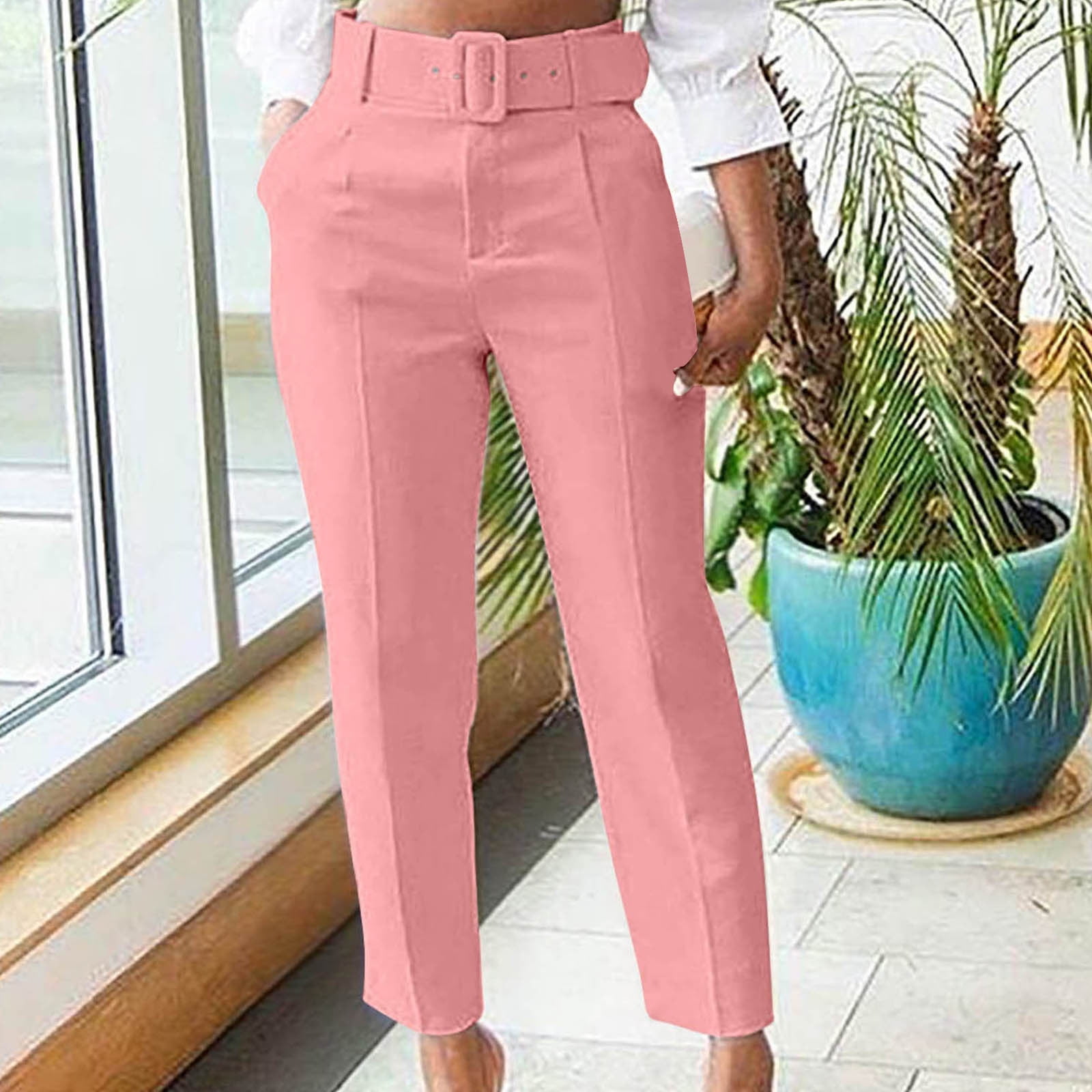 Brown Woven Solid Formal Long Pants – Aquarius Brand
