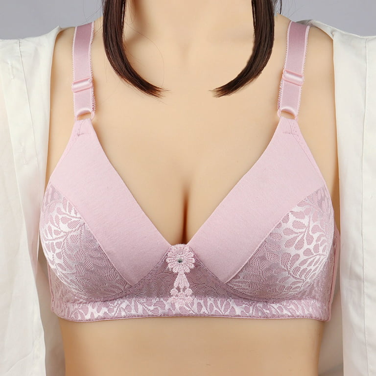 SELONE Everyday Bras for Women No Underwire Plus Size Full Coverage  Everyday for Elderly for Full Figured Women Breathable Ladies Without Steel  Rings