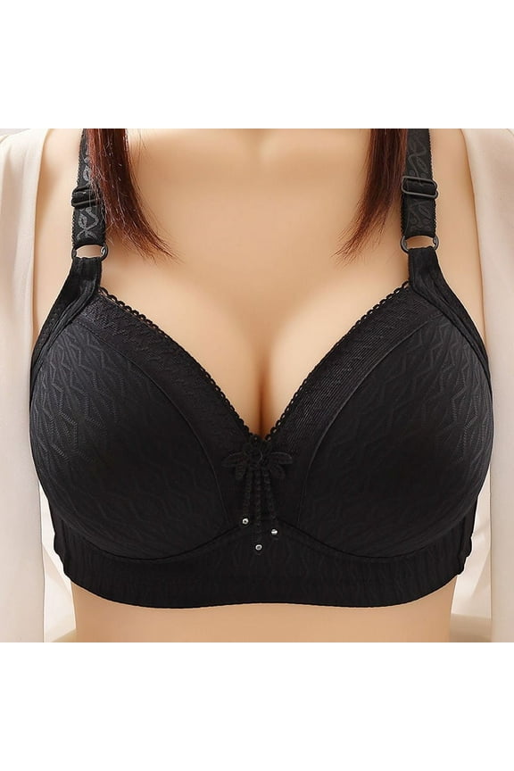 Everyday Bras for Women Push Up No Underwire Plus Size for Sagging Breasts Hollow Out Fashion Bowknot No Rims Nursing Bras for Breastfeeding High Impact Bras Sports Bras for Women Wine XL