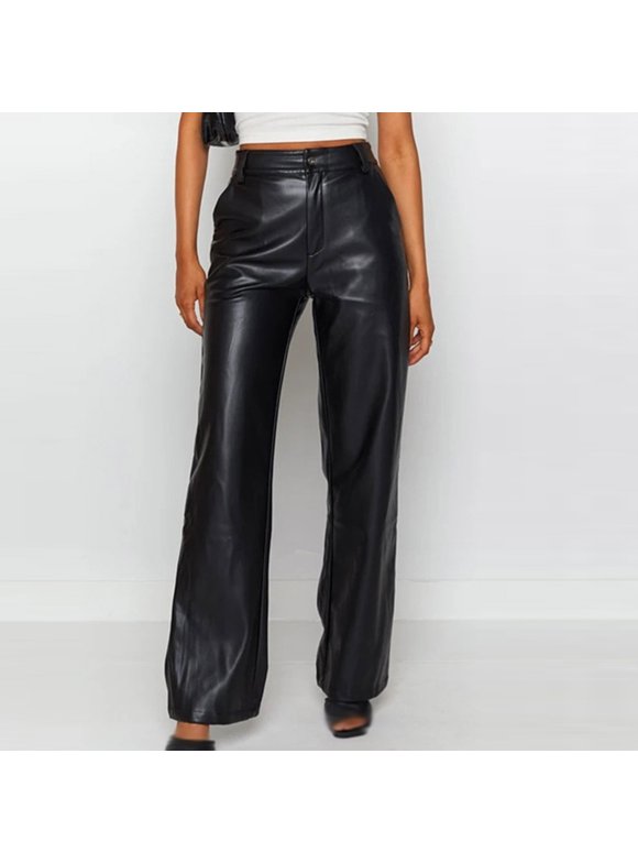 Only / Damen-Hose / ONLHERO MW FAUX LEATHER PULL-UP PAN