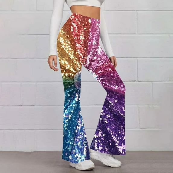 SELONE Flare Leggings Plus Size Tall Gym Leggings Full Length Summer Pants Curvy Casual Long Flare Vacation Pants Yoga Lightweight Multicolor 2XL Breathable Beach Pants (Non Shiny Design Only Prints)