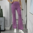 thumbnail image 1 of SELONE Flare Leggings for Women Long Length Mid Waist Gym Leggings Full Length Summer Pants Curvy Casual Flare Vacation Pants Pull on Solid Soft Yoga Lightweight Comfy Purple M Breathable Beach Pants, 1 of 6