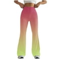 thumbnail image 1 of SELONE Flare Leggings for Women Butt Lifting Stretch Tight Wide Leg Yoga Pants Printed Sports Pants Yellow S, 1 of 4
