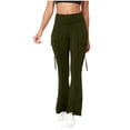 thumbnail image 1 of SELONE Flared Leggings for Women with Pockets Stretch High Waisted Tight Butt Lifting Yoga Pants Sports Pants Green M, 1 of 7