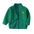 thumbnail image 1 of SELONE Fleece Jacket for Boys with Pockets Fleece Zipper Solid Long Sleeve Fall Winter Outfit Green 6 Years, 1 of 3