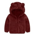thumbnail image 1 of SELONE Fleece Jacket for Kids Boys Hooded Fleece Zipper Solid Long Sleeve Fall Winter Coats Wine 3 Years, 1 of 2
