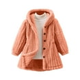 thumbnail image 1 of SELONE Fleece Jacket for Kids Girls Hooded Fleece Zipper Solid Long Sleeve Fall Winter Coats Orange 5 Years, 1 of 6
