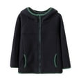 thumbnail image 1 of SELONE Fleece Jacket for Kids Girls with Pockets Hooded Fleece Windproof Zipper Solid Long Sleeve Fall Winter Outfit Dark Gray 11 Years, 1 of 7
