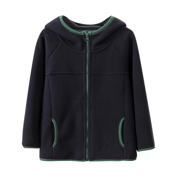SELONE Fleece Jacket for Kids Girls with Pockets Hooded Fleece Windproof Zipper Solid Long Sleeve Fall Winter Outfit Dark Gray 11 Years