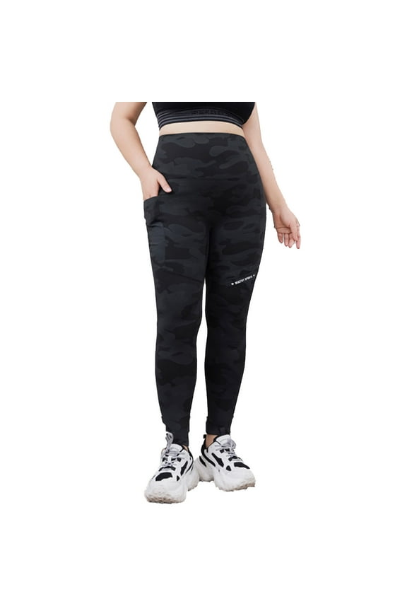 Fleece Lined Leggings Women with Pockets Plus Size Stretch High Waisted Tight Athletic Yoga Pants Soild Pants