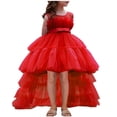 thumbnail image 1 of SELONE Flower Girl Dresses for Wedding Sleeveless Princess Dress Crew Neck Maxi Gown with Belt Sweep Train Fluffy Outfits, 1 of 7