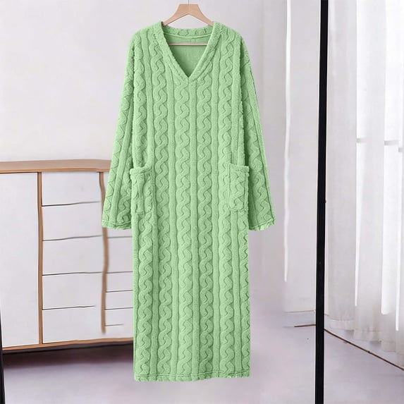 SELONE Fluffy Bathrobes for Women Plus Size Comfy Pullover Robe Long Long Sleeve Bathrobe with Pockets Spa Shower Robe