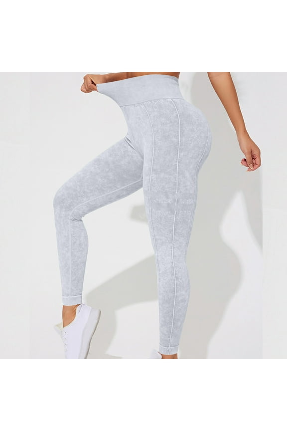 Full Length Leggings Workout Gray Mid Waist Quick-Dry Elastic Waist Curvy Slim Casual Long Workout Pants for Work out Pull on Solid Yoga Lightweight Comfy S Breathable Butt Lift Gym Clothes