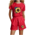 thumbnail image 1 of SELONE Girls Summer Outfits 2 Piece Sets Stars and Stripes Big Kids Wear T Shirts and Shorts 4th of July Clothing, 1 of 5