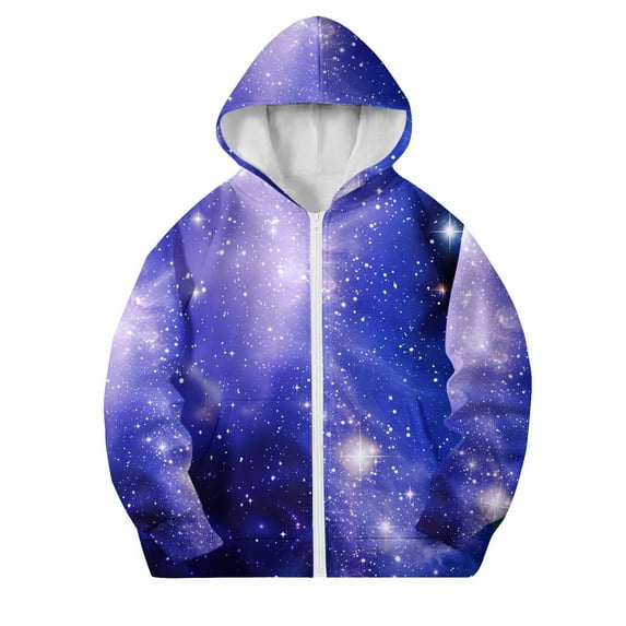 SELONE Girls Winter Hooded Jackets with Pockets Hooded Lightweight Zipper Long Sleeve Cute Clothes Blue 5 Years