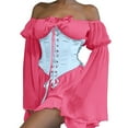 thumbnail image 1 of SELONE Gothic Dresses for Women Fall Court Long Sleeve Halloween Corset Tube Top Mini A Line Corset Tops Dress Bell Sleeve Above Knee Vintage Party Dress Elegant Ruffle Vacation Halloween Outfit, 1 of 4