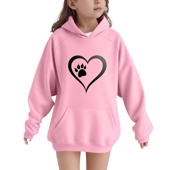 SELONE Graphic Hoodies for Teens Long Sleeve Sweatshirts Heart Pullover Fall Winter Fashion Outfits with Pockets