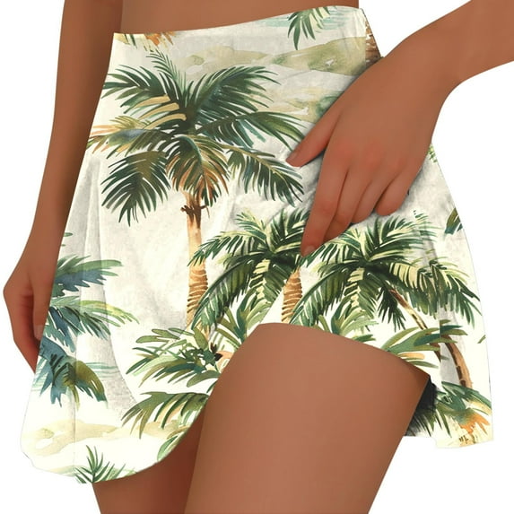 SELONE Green Womens Shorts Plus Size Mid Waist Gym Leggings Elastic Waist Shorts Yoga Wear Casual Workout Pants Pull on Hawaiian Soft Yoga Short Length Lightweight Comfy S Breathable Summer Clothes