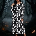 thumbnail image 1 of SELONE Halloween Nightgowns for Women Plus Size Nightshirts Pumpkin Skeleton Long Sleeve Maxi Dress Vacation Homewear, 1 of 8