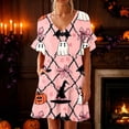 thumbnail image 1 of SELONE Halloween Pajamas Women Nightgown Plus Size Short Sleeve Dress Hat Pumpkin Ruffle Dress Gift for Wife Nightshirts, 1 of 5